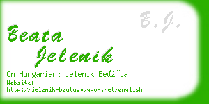 beata jelenik business card